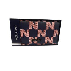 Nautica Logo Wallet  for Women Blue and Red RFID Protection